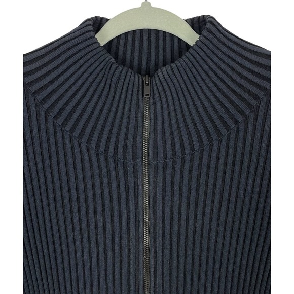 COS Blue Ribbed Stretch Full-Zip Jacket | Large - Picture 3 of 9